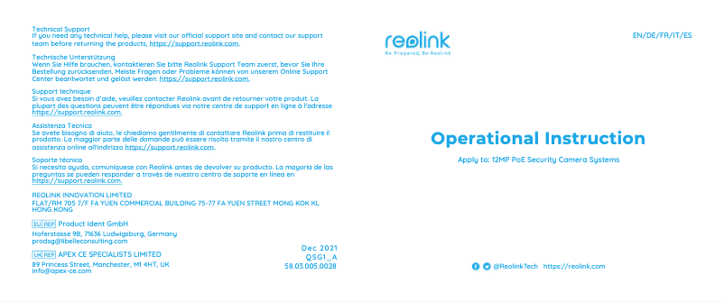 Page 1 of the manual User Manual Reolink RLK8-1200B4-A