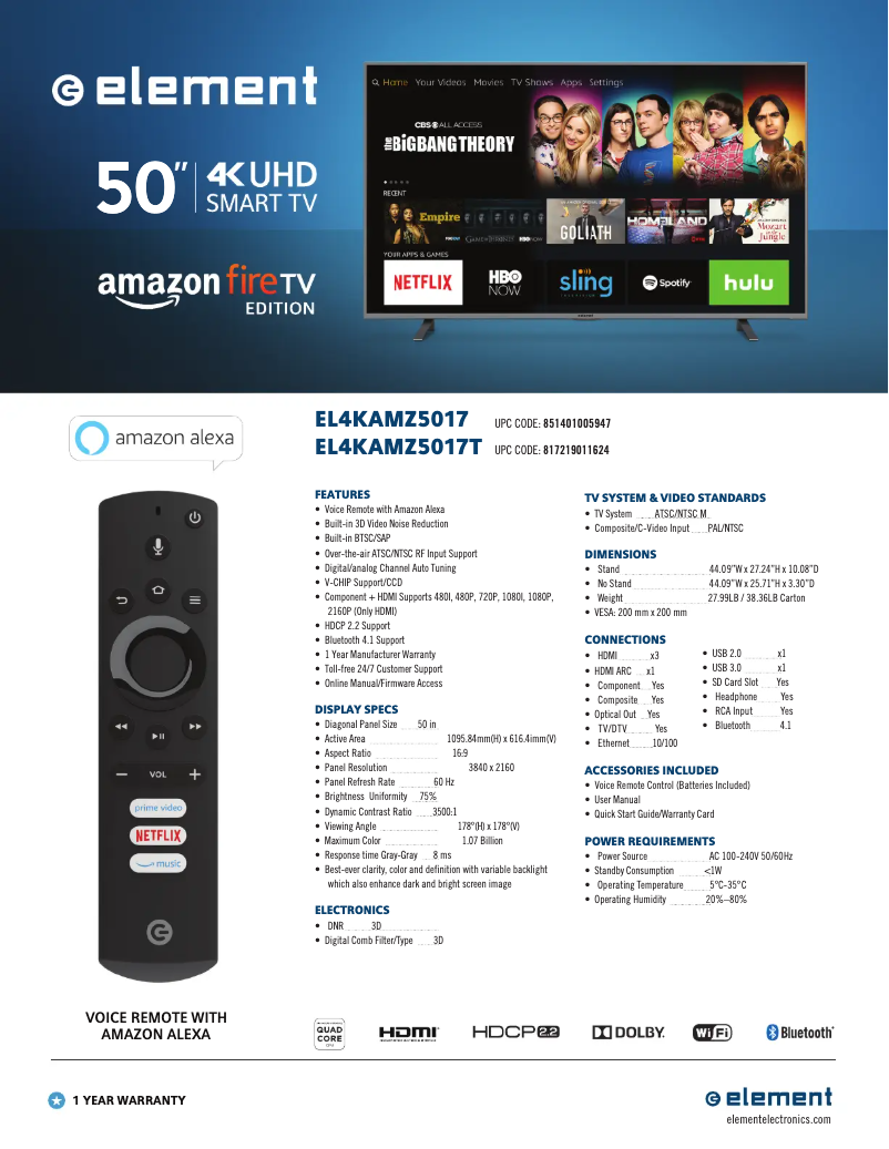 First page image of the manual for EL4KAMZ5017