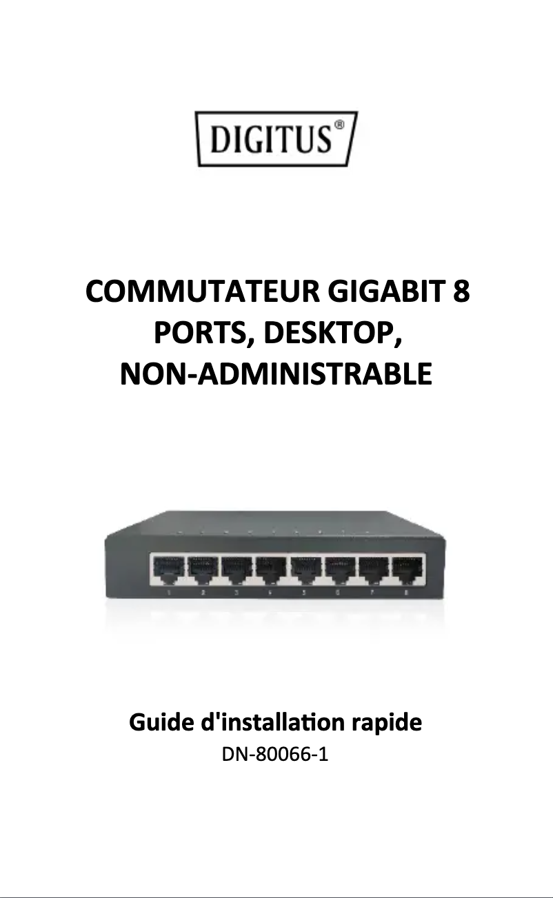 First page image of the manual for DN-80066-1