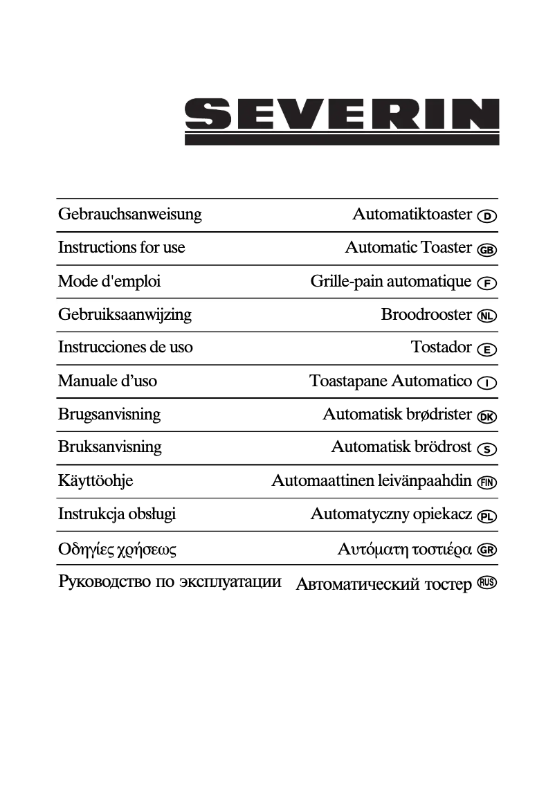 Page 1 of the manual User Manual Severin AT 2575