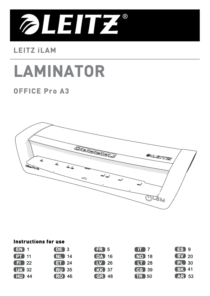 First page image of the manual for OFFICE Pro A3
