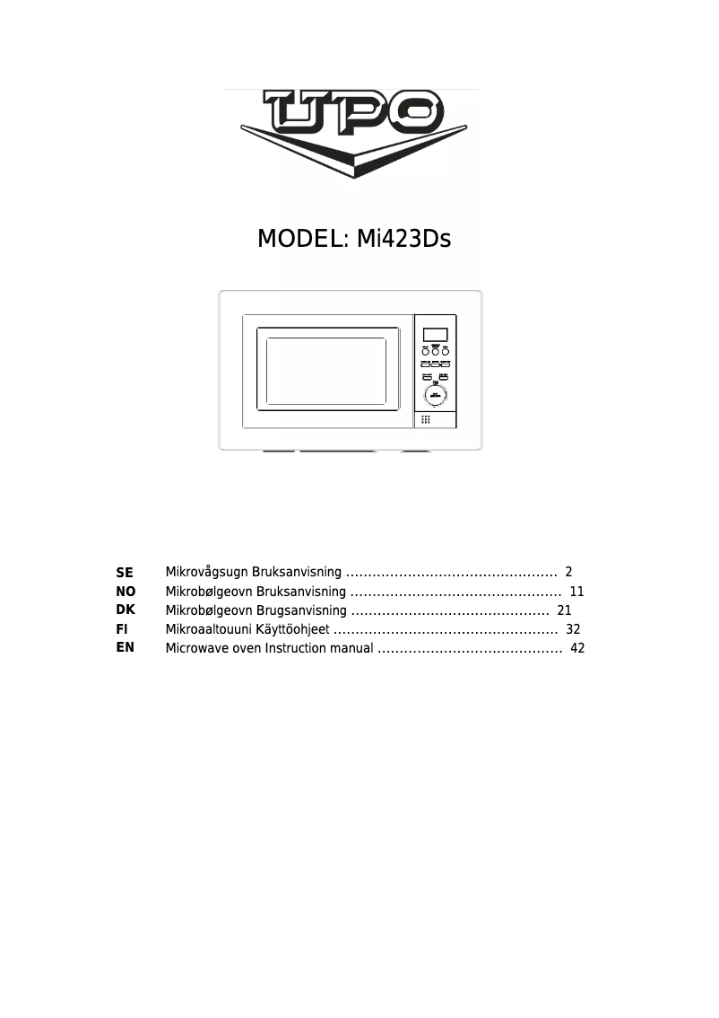 First page image of the manual for Mi423Ds