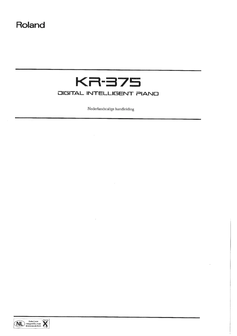 First page image of the manual for KR-375