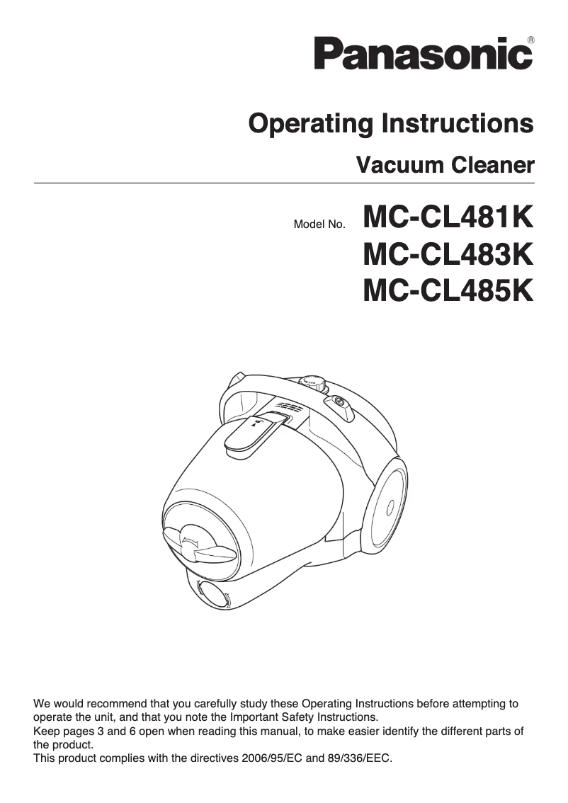Page 1 of the manual User Manual Panasonic MC-CL481K