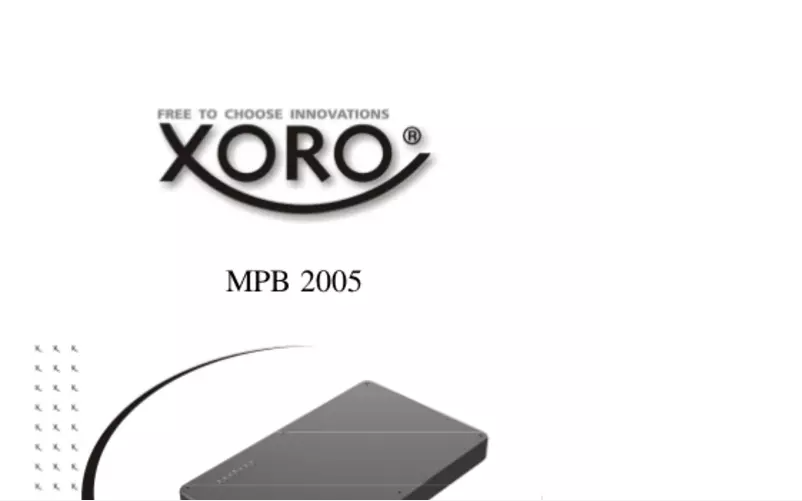 First page image of the manual for MPB 2005