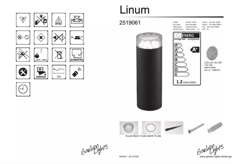 First page image of the manual for Linum