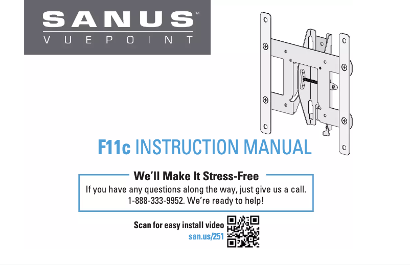 Page 1 of the manual User Manual Sanus VuePoint F11c