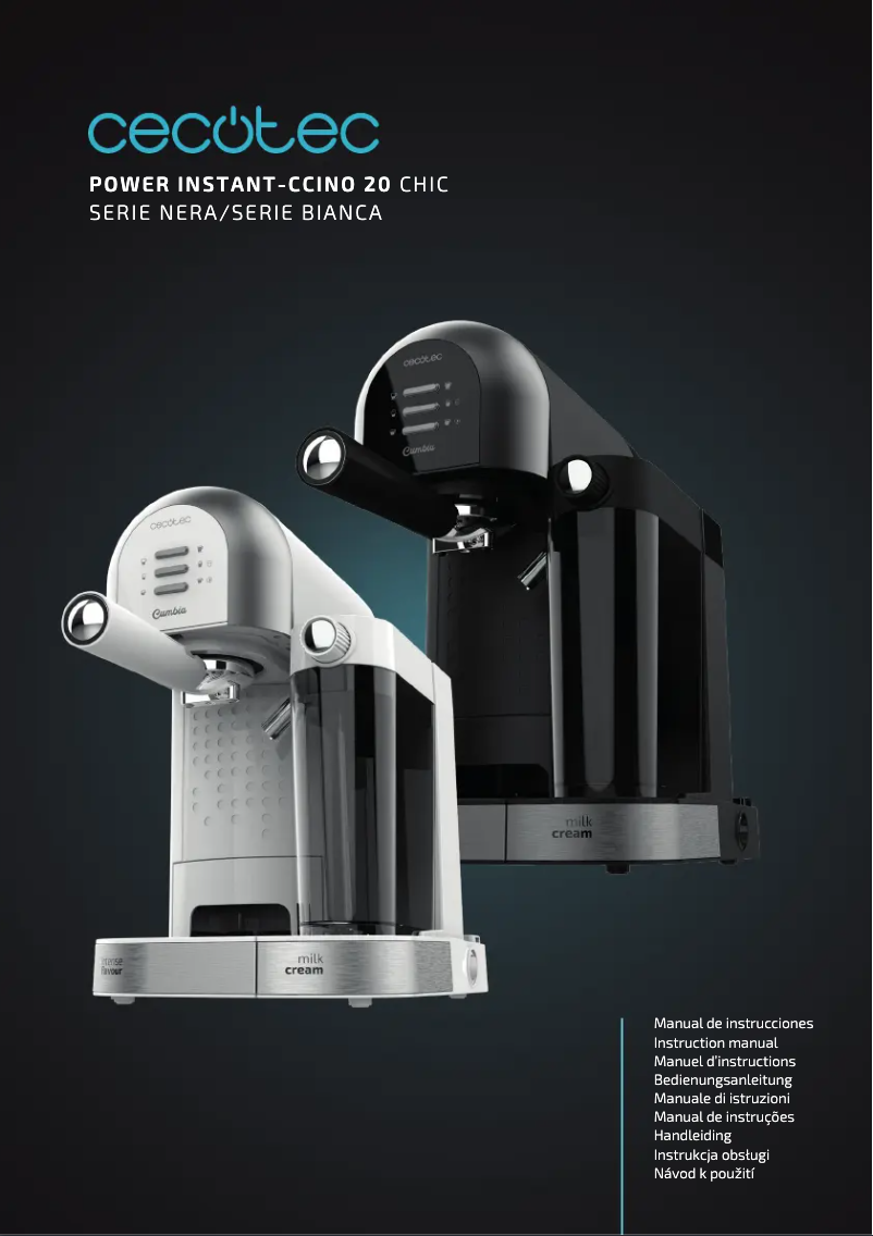 Page 1 of the manual User Manual Cecotec Instant-ccino 20 Chic Serie Nera