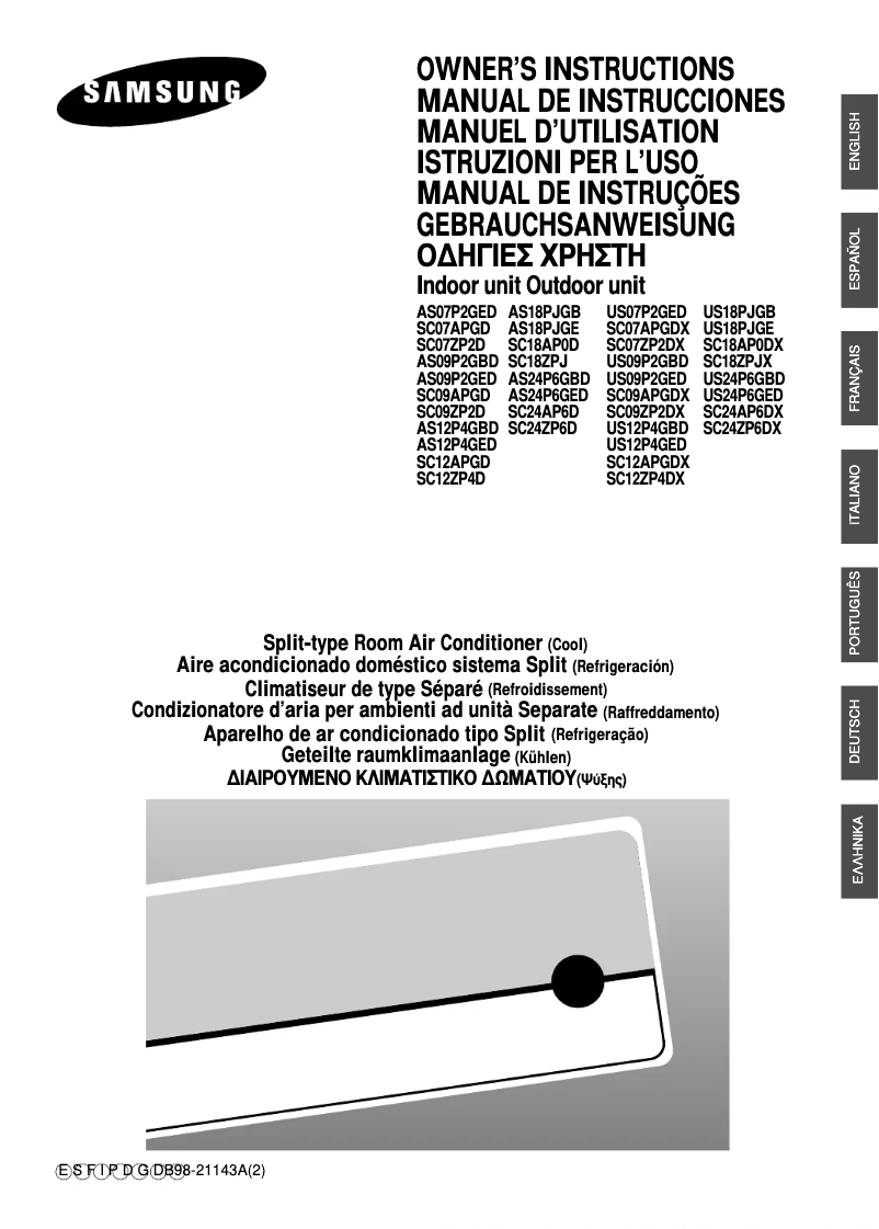 Page 1 of the manual User Manual Samsung SC07APGAX