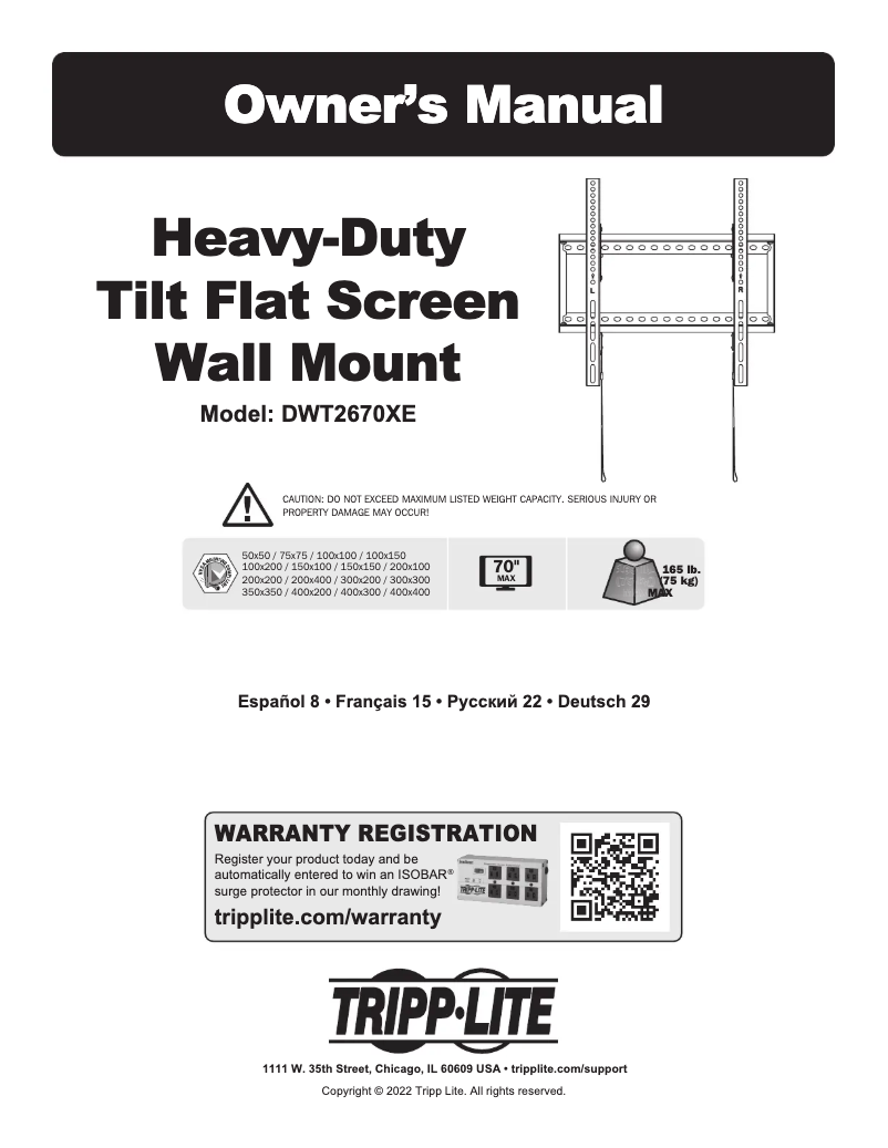 Page 1 of the manual User Manual Tripp Lite DWT2670XE