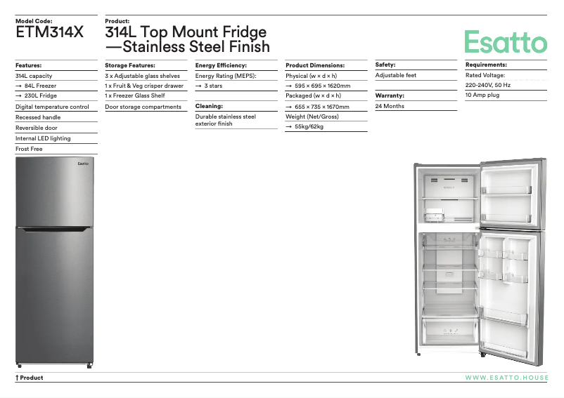 First page image of the manual for ETM314X