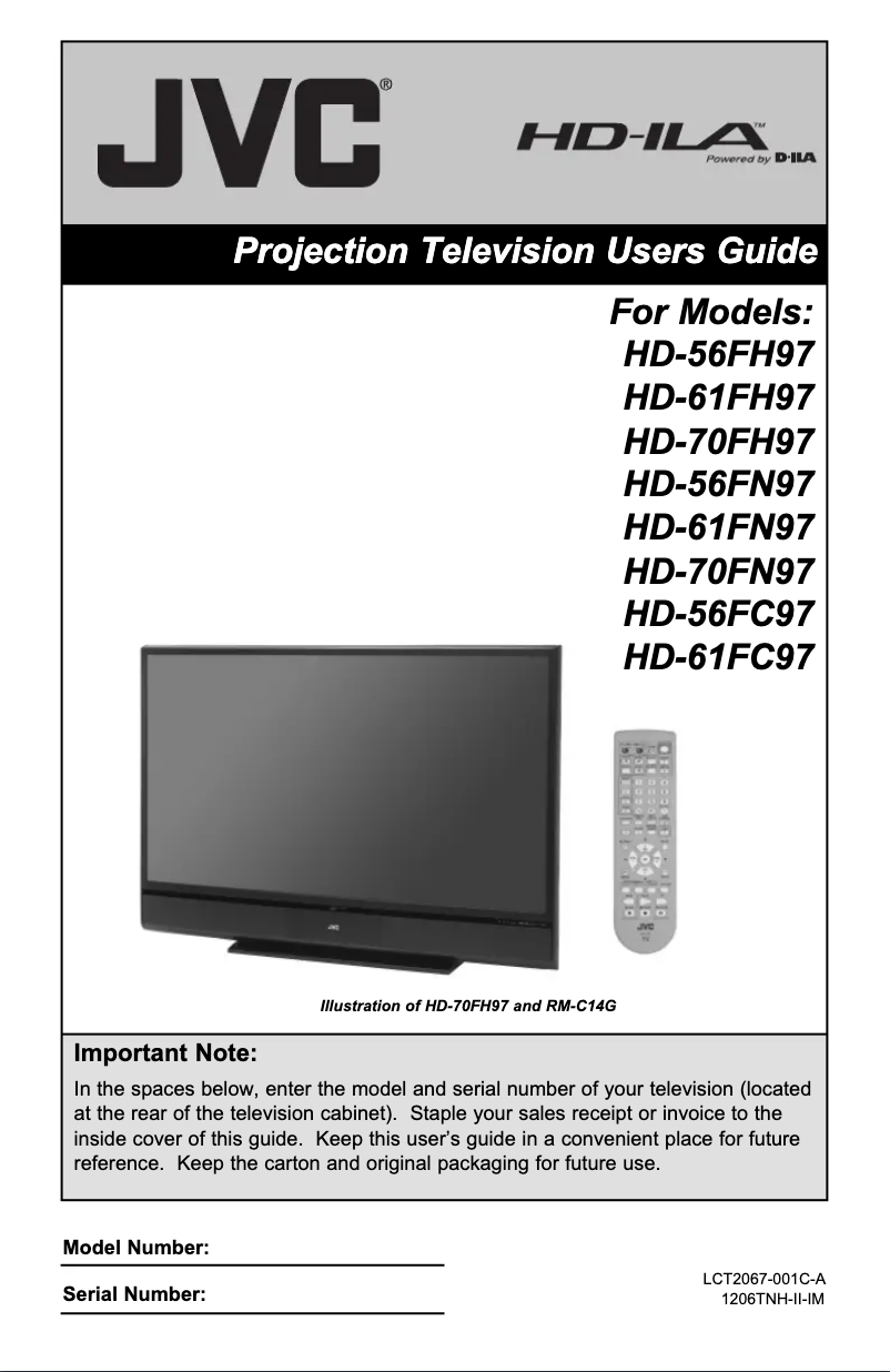 First page image of the manual for HD-56FN97