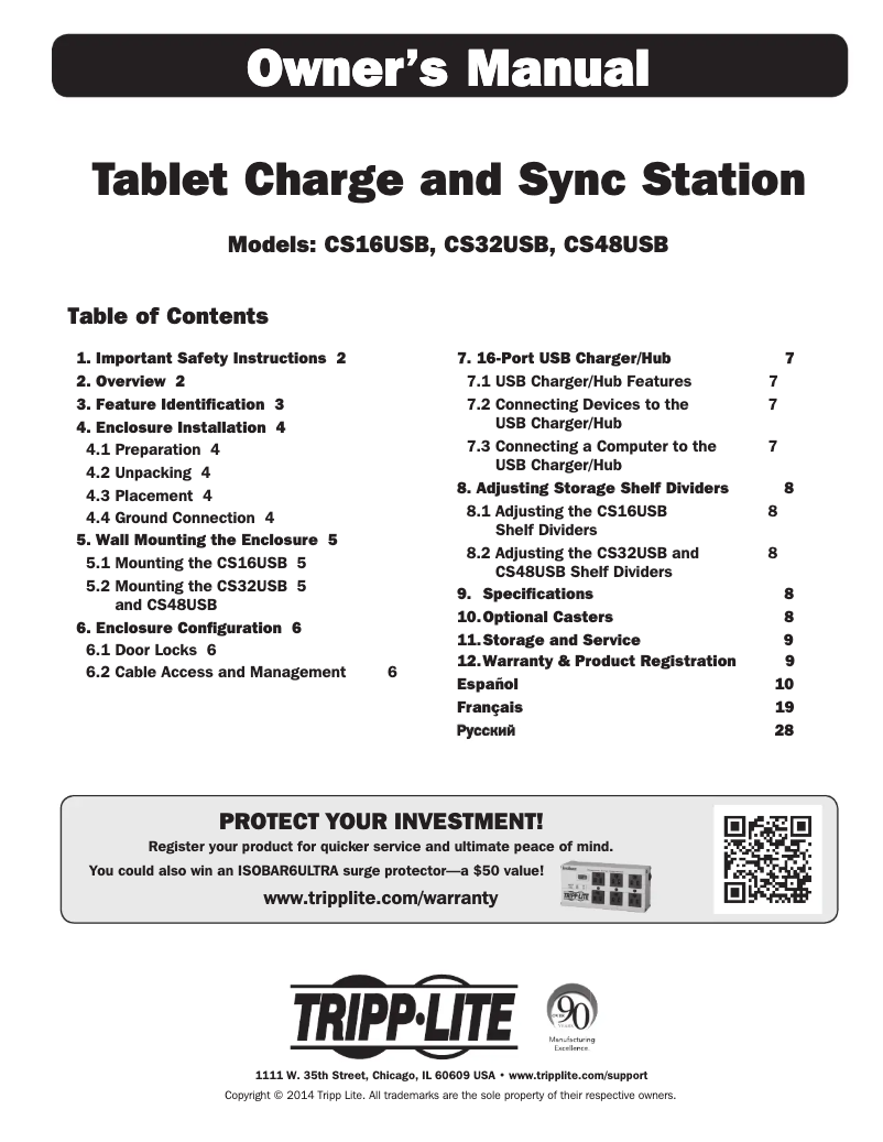 Page 1 de la notice Manuel utilisateur Tripp Lite CS48USB