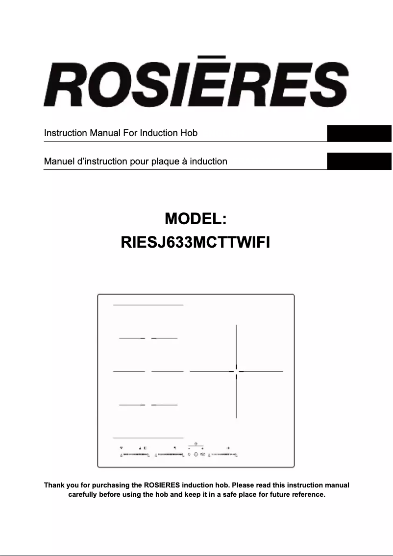 First page image of the manual for RIESJ633MCTTWIFI