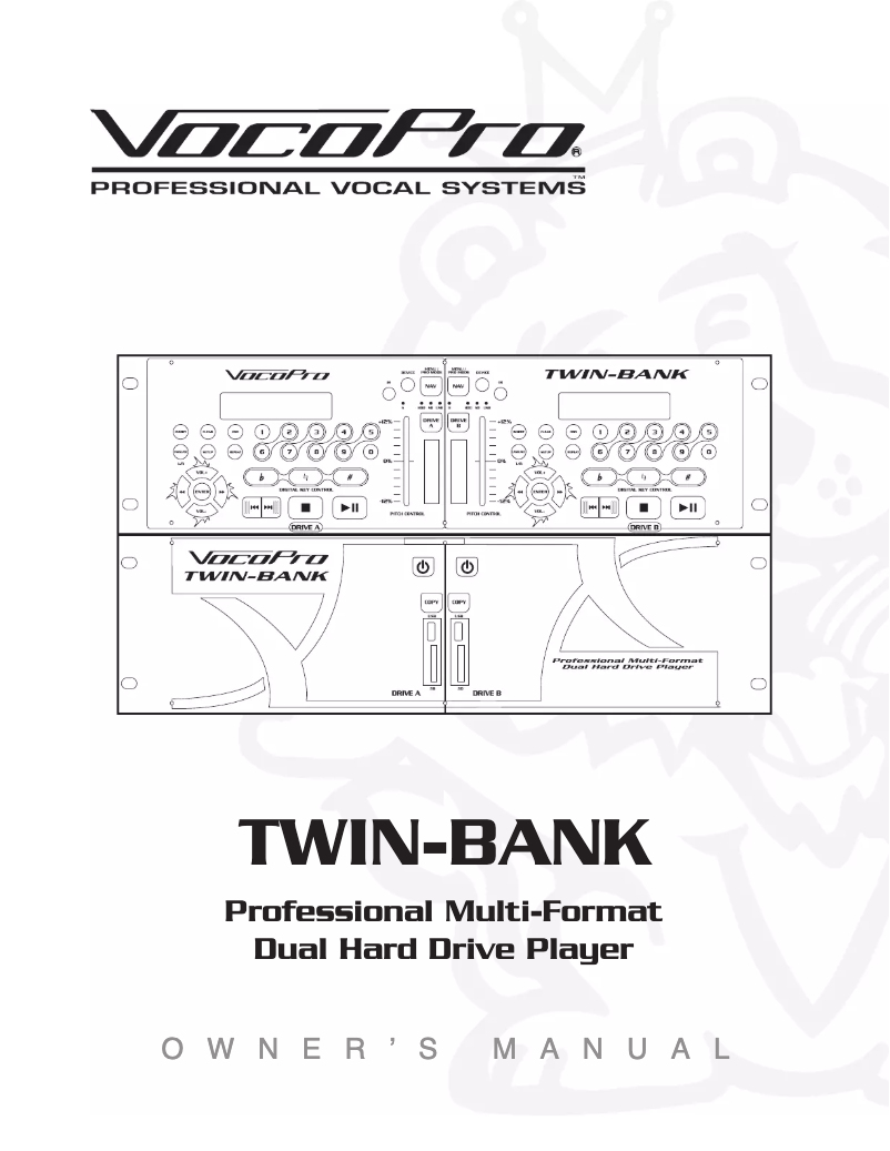 Page 1 of the manual User Manual Vocopro TWIN-BANK