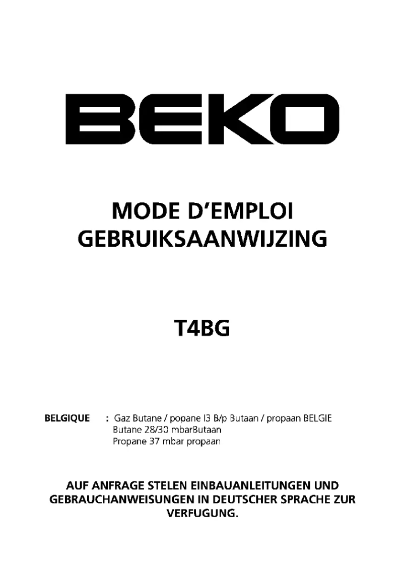 First page image of the manual for T 4 BG