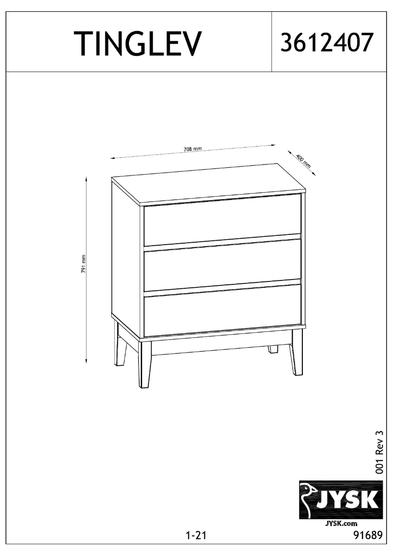 First page image of the manual for Tinglev (71x80x40)
