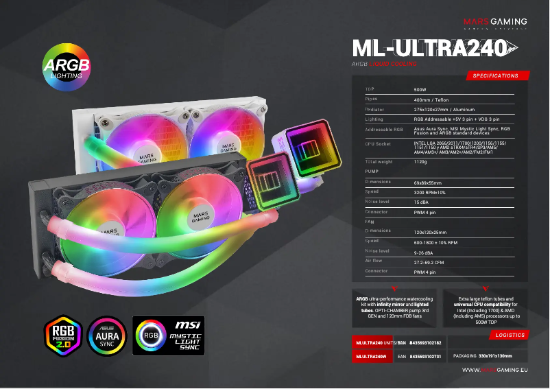 First page image of the manual for ML-ULTRA240