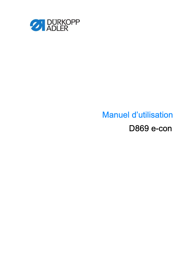 First page image of the manual for D869 e-con