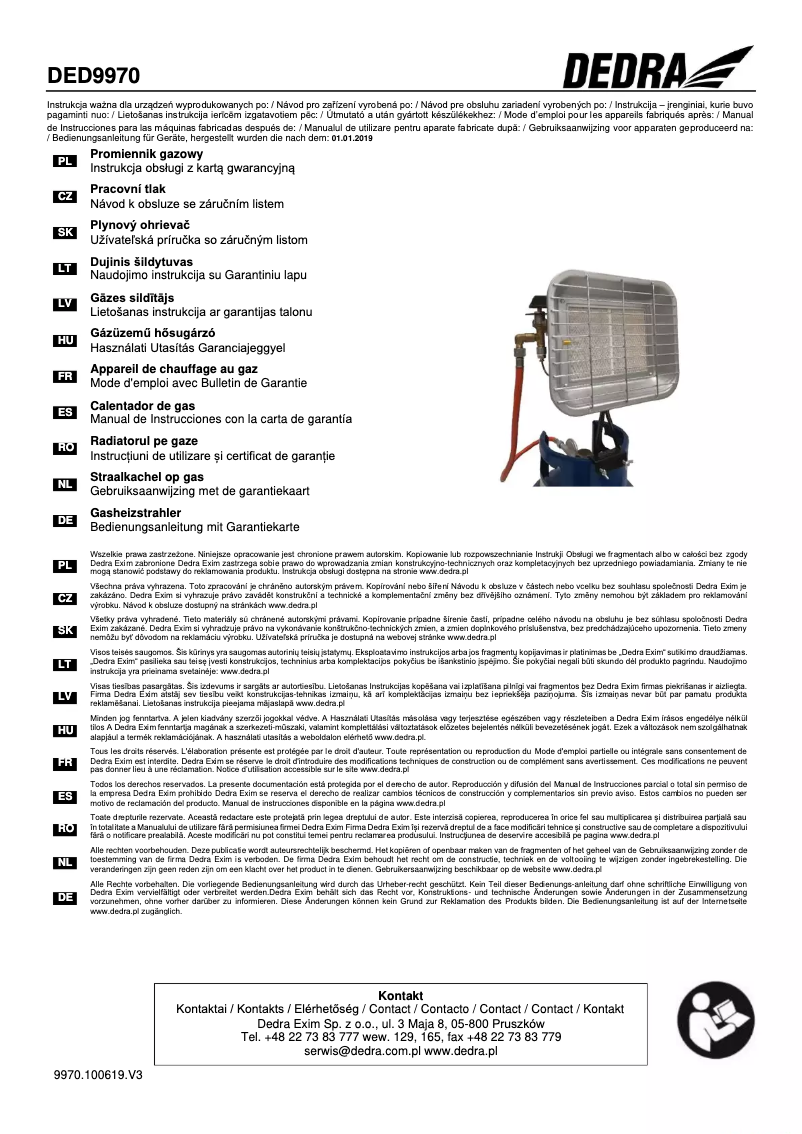 Page 1 of the manual User Manual DEDRA DED9970