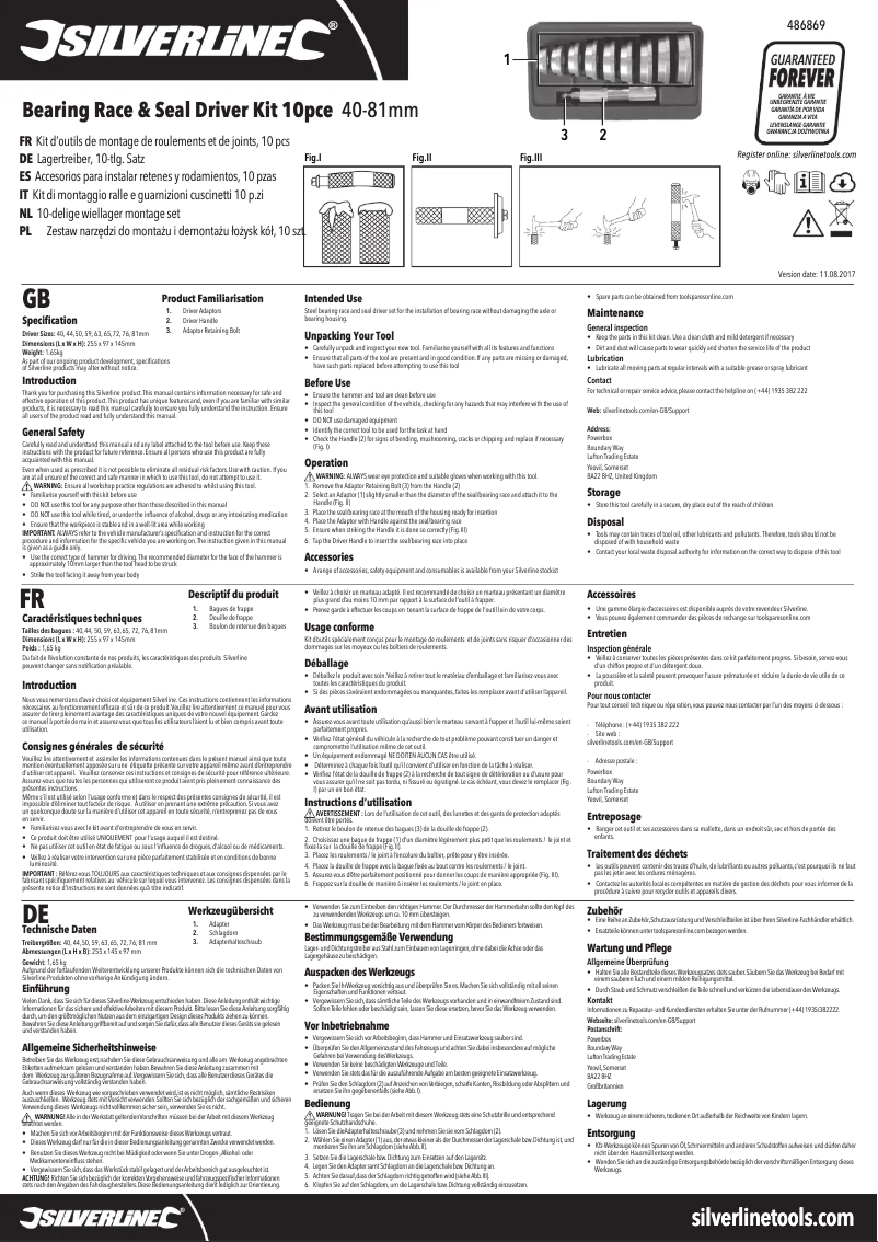 Page 1 of the manual User Manual Silverline 486869