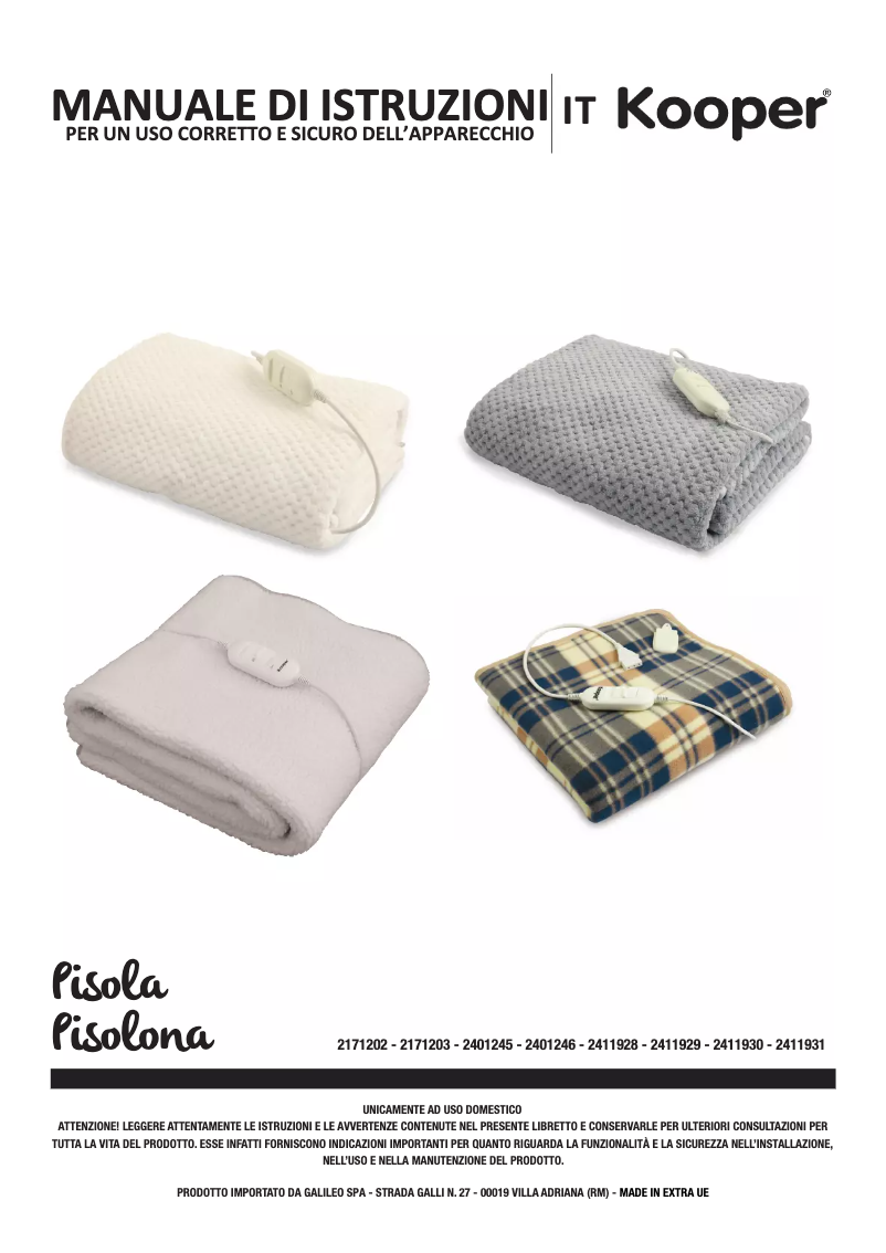 Page 1 of the manual User Manual Kooper 2411931