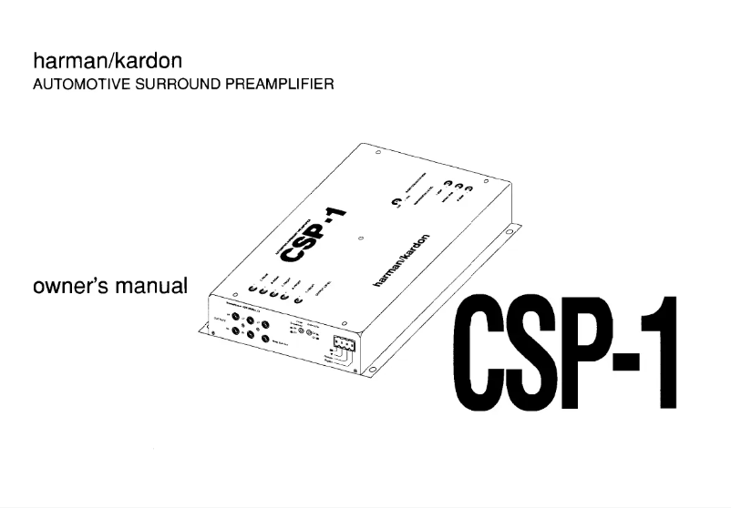 First page image of the manual for CSP-1