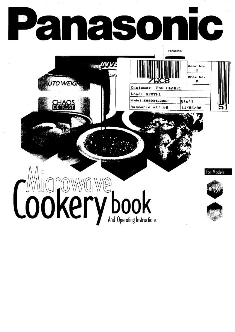 First page image of the manual for NN-T259