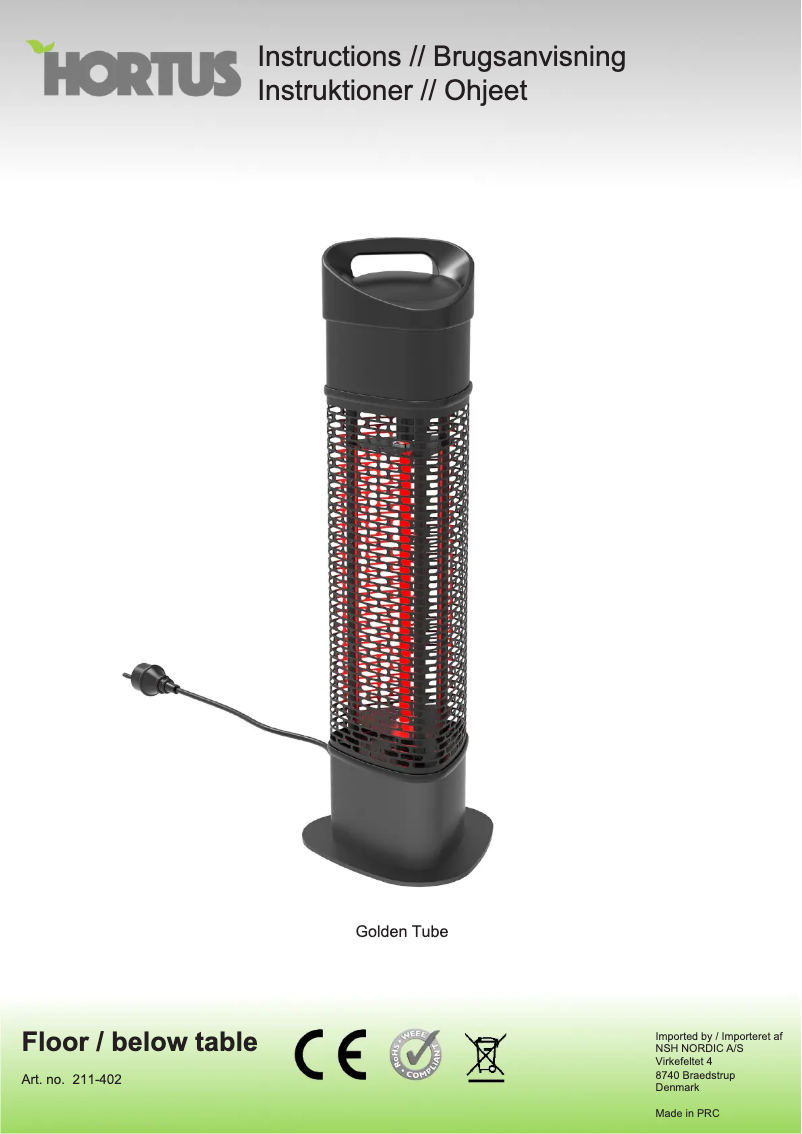 First page image of the manual for Golden Tube 211-402