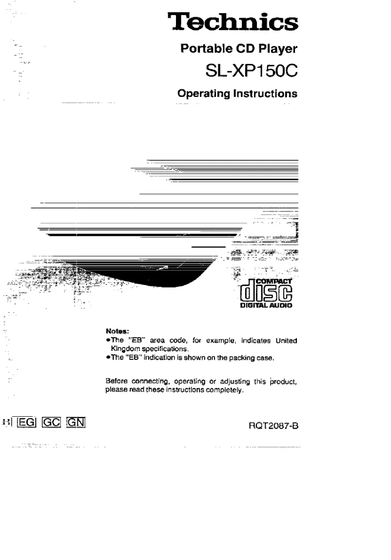 First page image of the manual for SL-XP150C