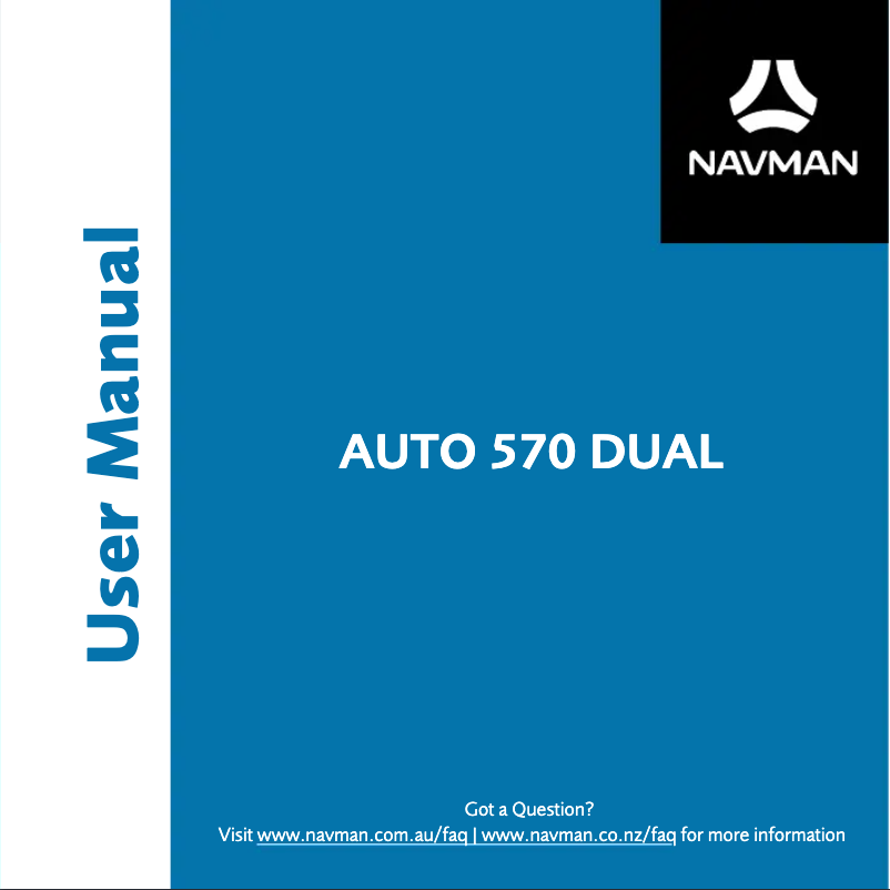 Page 1 of the manual User Manual Navman AUTO 570 DUAL