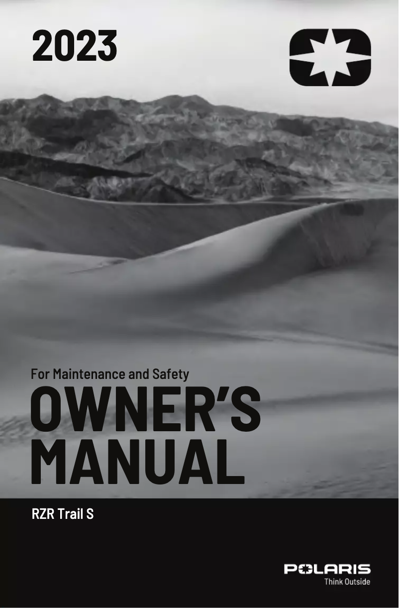 First page image of the manual for RZR Trail S 900 Sport (2023)