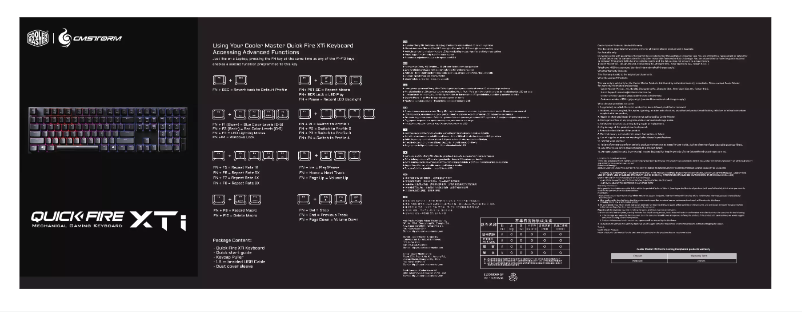 Page 1 of the manual Instruction Manual Cooler Master Gaming QuickFire XTi