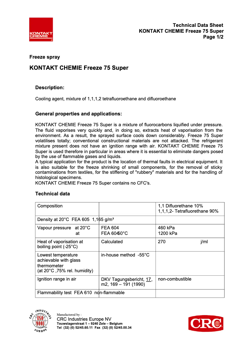 First page image of the manual for KKS75-400