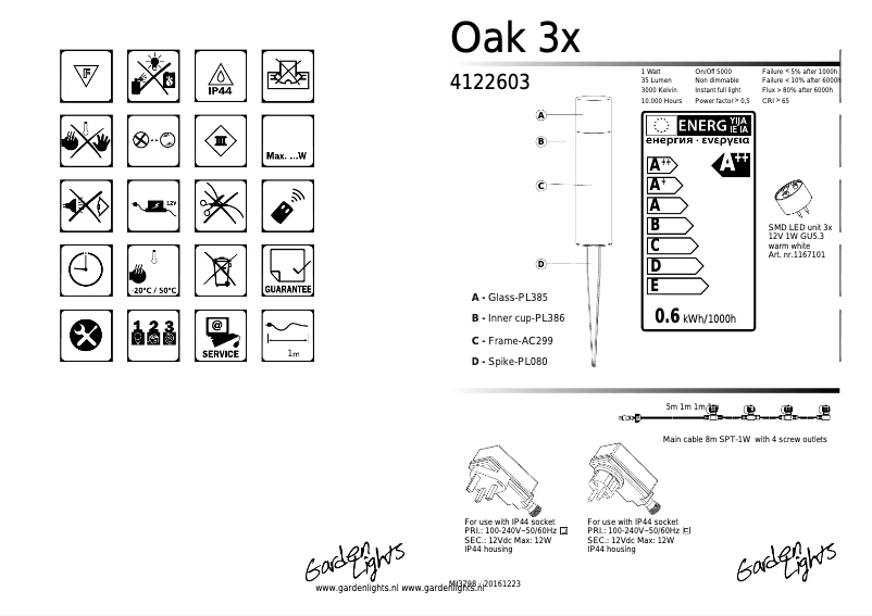 First page image of the manual for Oak