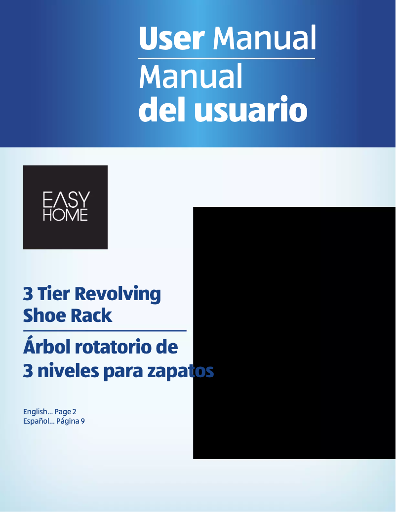 Page 1 of the manual User Manual Easy Home 3 Tier Revolving Shoe Tree WI1212SR3C3B