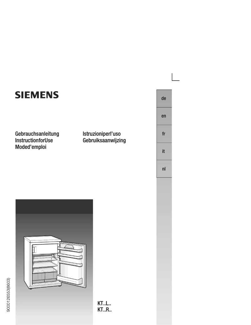 Page 1 of the manual User Manual Siemens KT16RA20