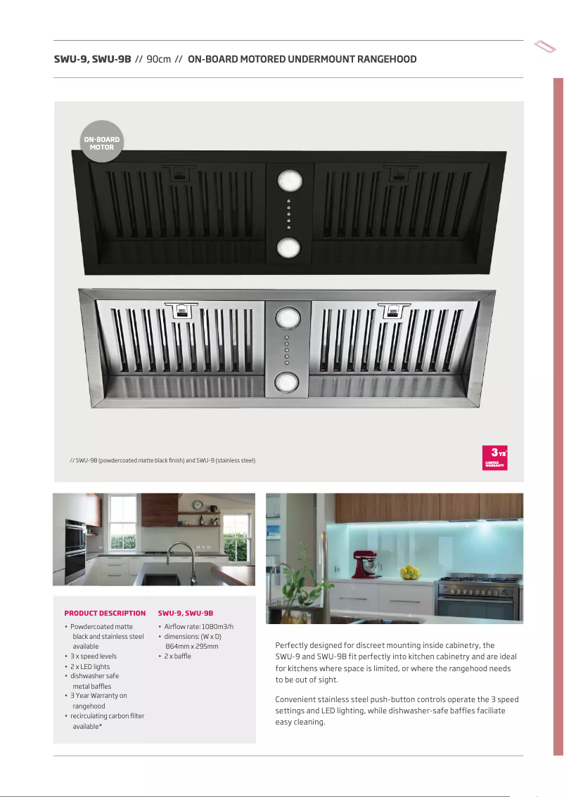 First page image of the manual for SWU-9B