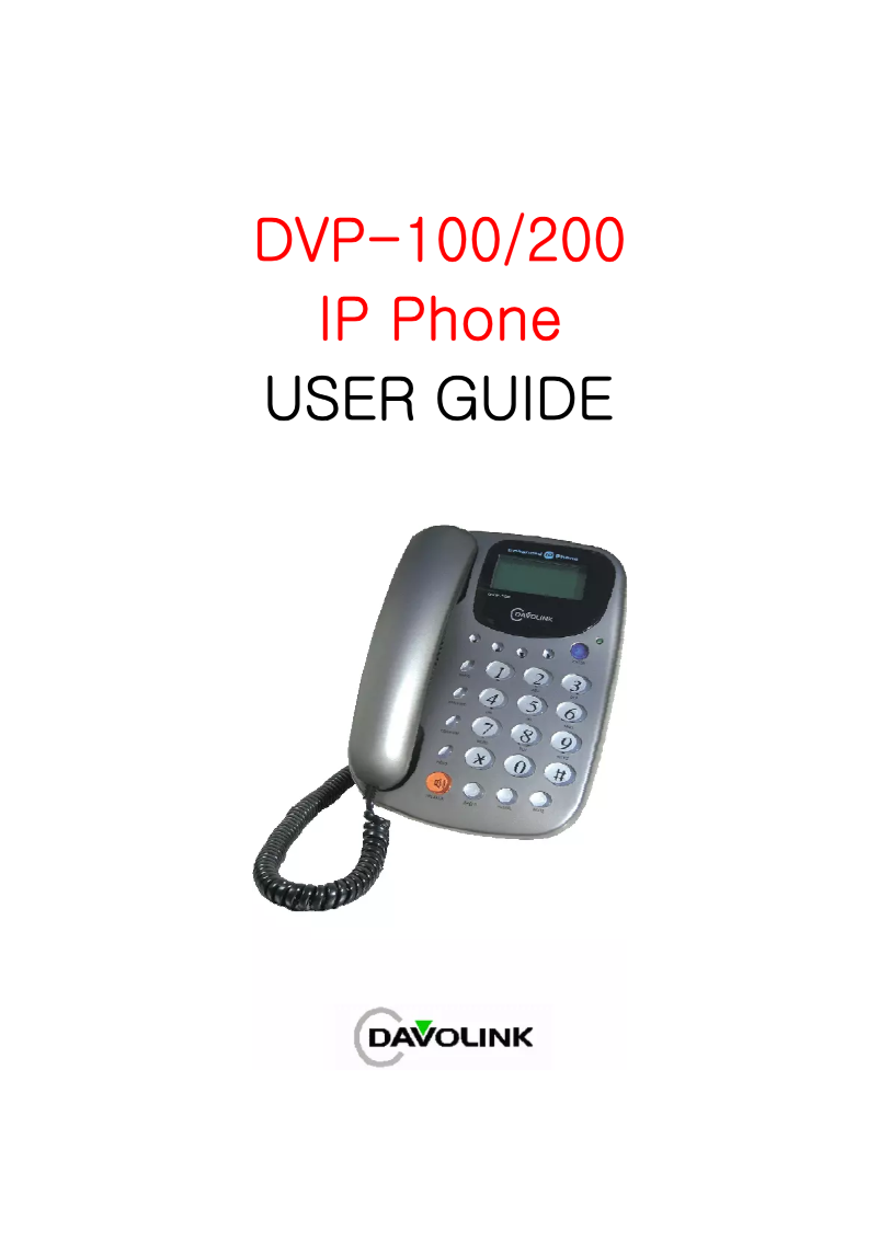 Page 1 of the manual User Manual Davolink DVP-100