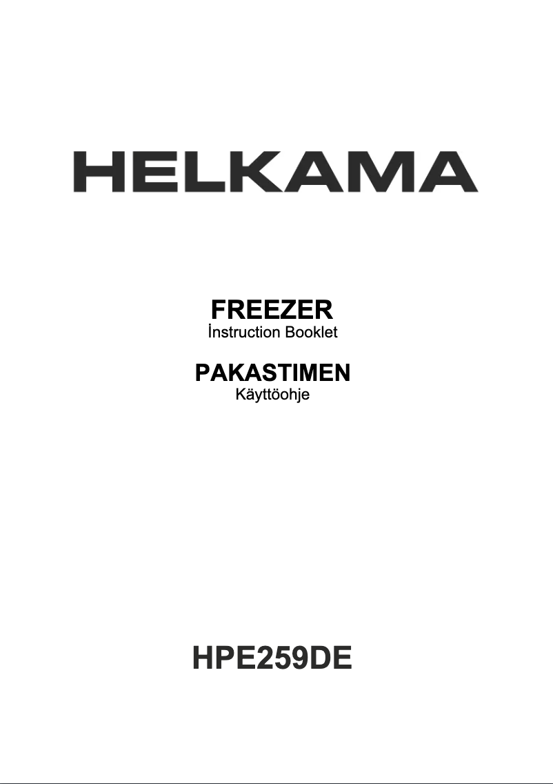 Page 1 of the manual User Manual Helkama HPE259DE