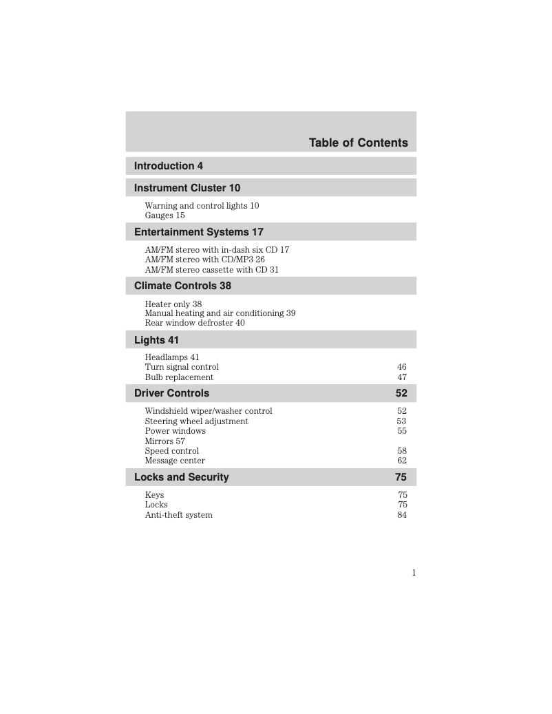 Page 1 of the manual Warranty Information Ford Escape (2006)
