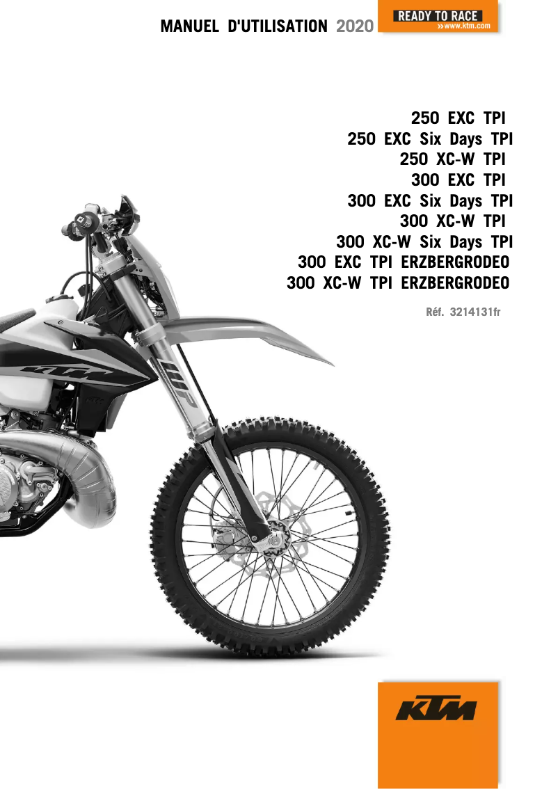 Page 1 of the manual User Manual KTM 300 EXC TPI (2020)