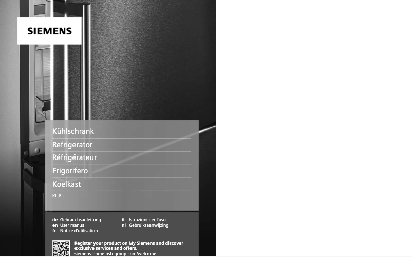 Page 1 of the manual User Manual Siemens KI24RNSF0