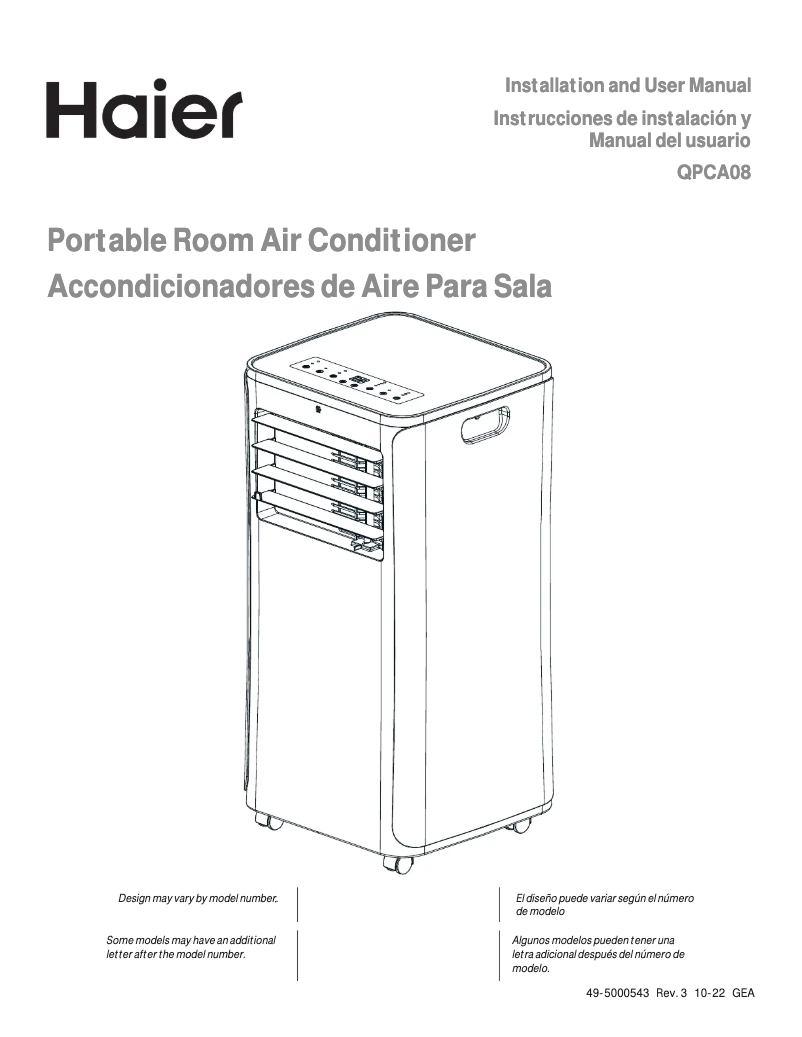 Page 1 of the manual Use and Maintenance Manual Haier QPCA08JAMW