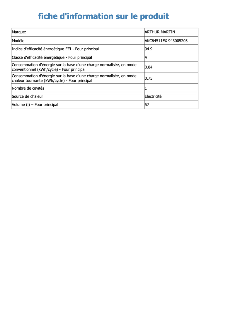 First page image of the manual for AKC64511EX