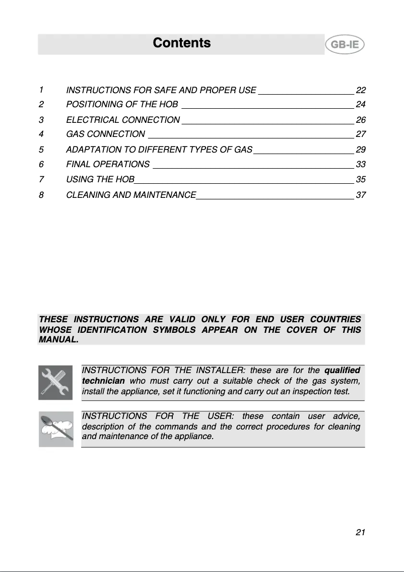 Page 1 of the manual User Manual Smeg SRV576EB7