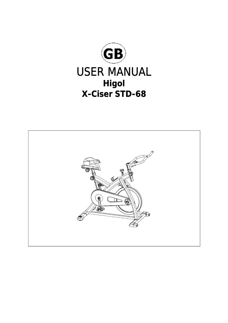 Page 1 of the manual User Manual Joy Sport Higol X-Ciser STD-68
