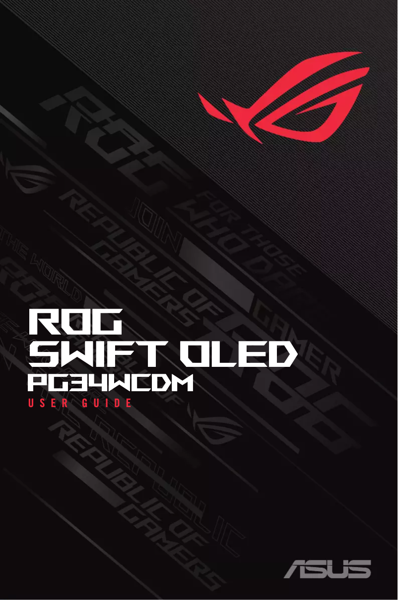 Page 1 of the manual User Manual Asus ROG Swift OLED PG34WCDM