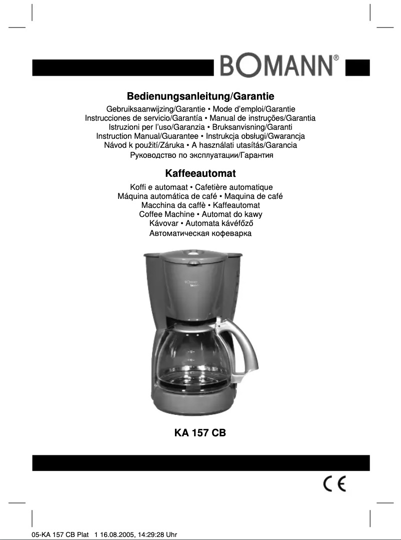 Page 1 of the manual User Manual Bomann KA 157 CB