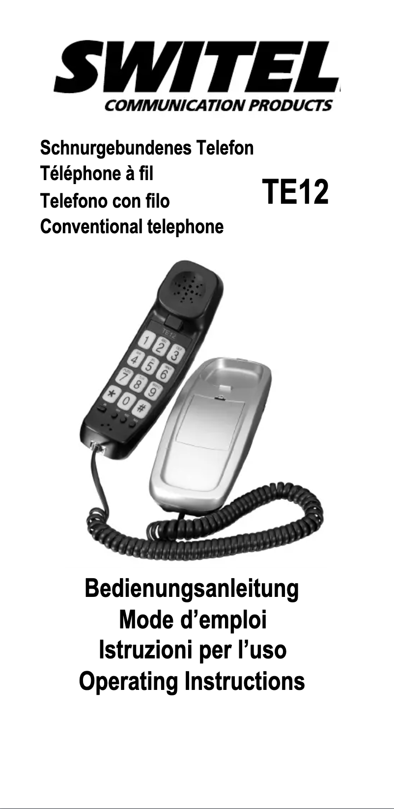 First page image of the manual for TE 12